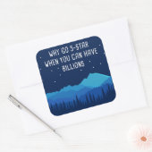 キャンプとスターゲージング自然引用文 – なぜGo 5スター スクエアシール (封筒)