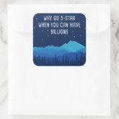 キャンプとスターゲージング自然引用文 – なぜGo 5スター スクエアシール (バッグ)