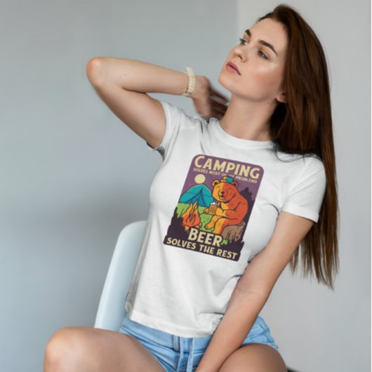 キャンプとビール Tシャツ