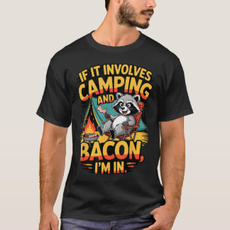 キャンプとベーコンが関係するならキタキツネキャンプ Tシャツ