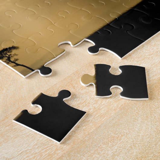 キャンプに戻る夕焼け ジグソーパズル (側面)