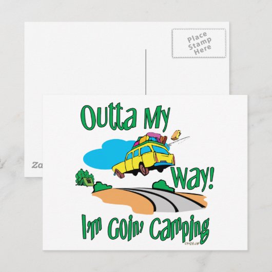 キャンプに行く ポストカード (正面/裏面)