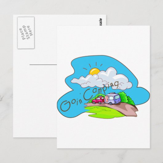 キャンプに行く ポストカード (正面/裏面)