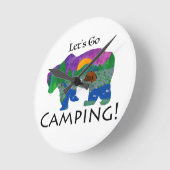 キャンプに行こう ラウンド壁時計 (傾斜)