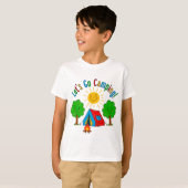 キャンプに行こう!子供の絵デザイン Tシャツ (正面フル)