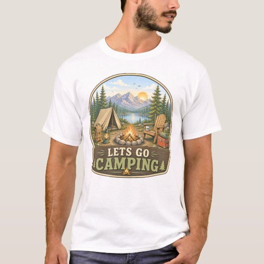 キャンプに行こうTシャツ Tシャツ (正面)