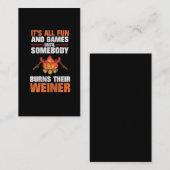 キャンプのおもしろいな家族のキャンプファイヤーの火のウィーナー 名刺 (正面/裏面)