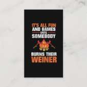 キャンプのおもしろいな家族のキャンプファイヤーの火のウィーナー 名刺 (正面)