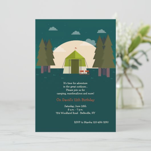 キャンプのお誘い 招待状 (スタンド正面)