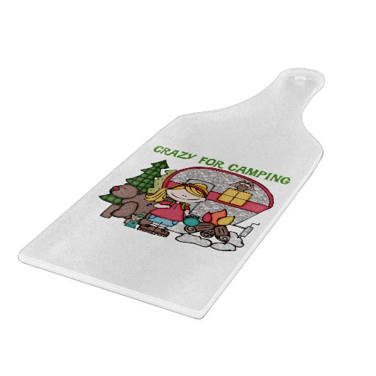 キャンプのために熱狂するなブロンドの女の子 カッティングボード (角)