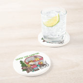 キャンプのために熱狂するなブロンドの女の子 コースター (側面)