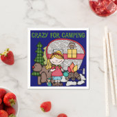 キャンプのために熱狂するなブロンドの女の子 スタンダードカクテルナプキン (インサイチュ)