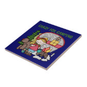 キャンプのために熱狂するなブロンドの女の子 タイル (側面)