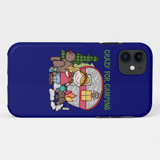 キャンプのために熱狂するなブロンドの女の子 Case-Mate iPhoneケース (裏面(横))