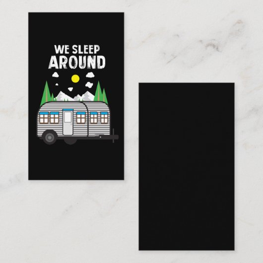 キャンプのギフト-私達はキャンピングカーのまわりで眠ります 名刺 (正面/裏面)