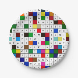 キャンプのクロスワードパズルのテーマの紙皿 ペーパープレート