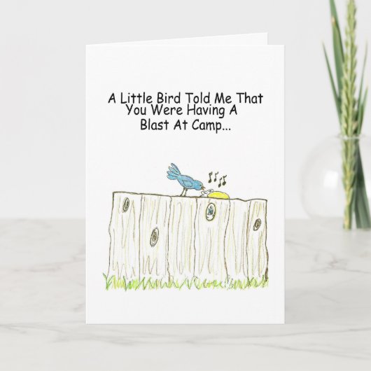 キャンプのグリーティングカードで爆破を持つ カード (正面)