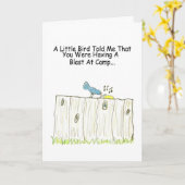 キャンプのグリーティングカードで爆破を持つ カード (黄色い花)