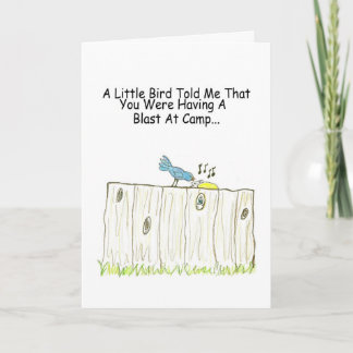 キャンプのグリーティングカードで爆破を持つ カード