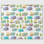 キャンプのテーマの包装紙 ラッピングペーパー (フラット)