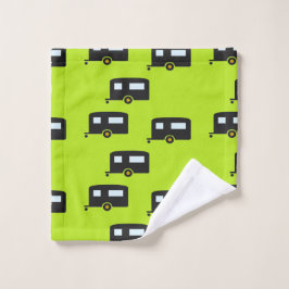 キャンプのトレーラーは緑 ウォッシュタオル