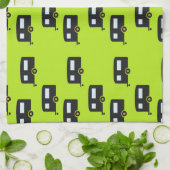 キャンプのトレーラーは緑 キッチンタオル (折り畳み)