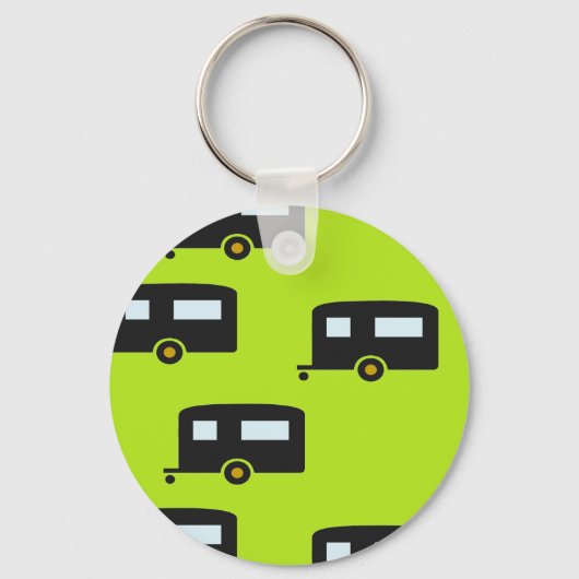 キャンプのトレーラーは緑 キーホルダー (正面)