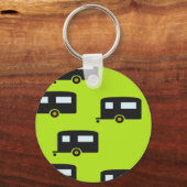 キャンプのトレーラーは緑 キーホルダー (正面)