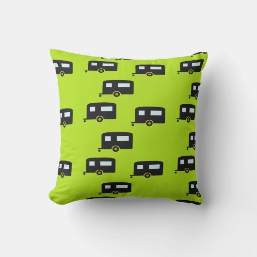 キャンプのトレーラーは緑 クッション (正面)