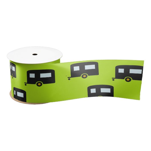 キャンプのトレーラーは緑 サテンリボン (リール)