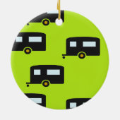 キャンプのトレーラーは緑 セラミックオーナメント (裏面)