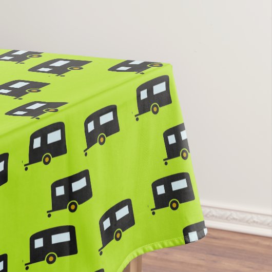 キャンプのトレーラーは緑 テーブルクロス (インサイチュ)