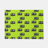 キャンプのトレーラーは緑 ドアマット (正面)