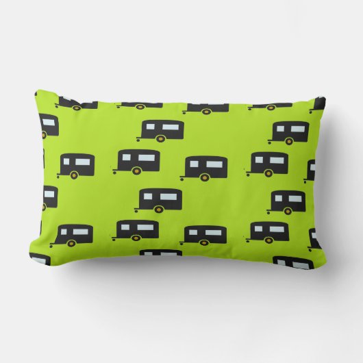 キャンプのトレーラーは緑 ランバークッション (正面)