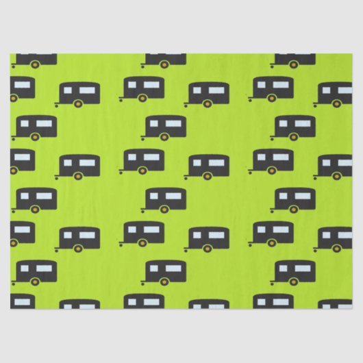 キャンプのトレーラーは緑 薄葉紙 (正面)