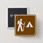 キャンプのハイウェーの印が付いているハイキングコース 缶バッジ (正面&裏面)