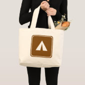 キャンプのハイウェーの印 ラージトートバッグ (正面(商品))