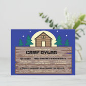 キャンプのバルミツワーのバーの(ユダヤ教の)バル・ミツバーの招待状 招待状 (スタンド正面)