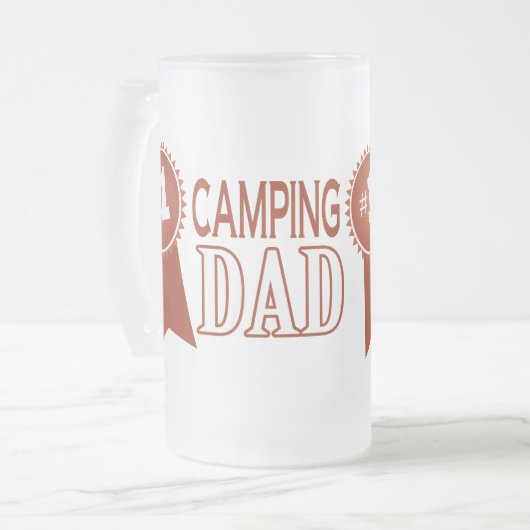 キャンプのパパの父の日のガラスビールのジョッキ フロストグラスビールジョッキ (正面左)