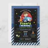 キャンプのパーティーの誕生日の招待状の男の子の眠り 招待状 (正面)