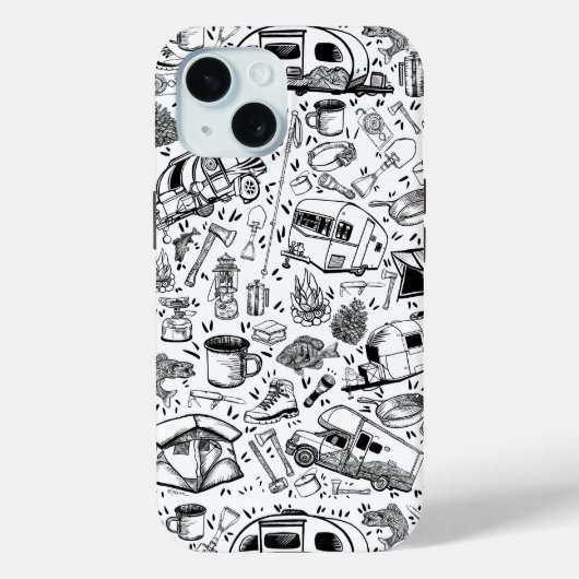 キャンプのプリントパターンコラージュ Case-Mate iPhoneケース (裏面)