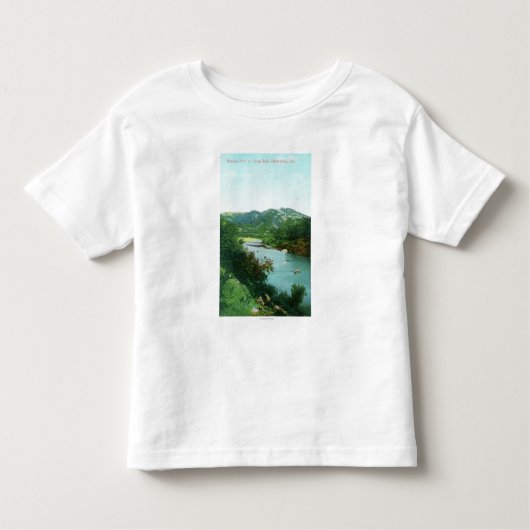 キャンプのロシアのな川の空中写真は上がりました トドラーTシャツ (正面)
