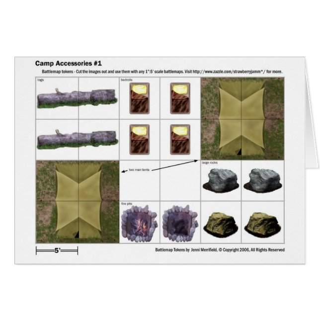 キャンプの付属品-トークンカード (正面横)