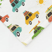 キャンプの冒険のキャラバン フリースブランケット (角)