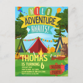 キャンプの冒険 すべてのキャンパーを呼ぶ 誕生日 ポストカード