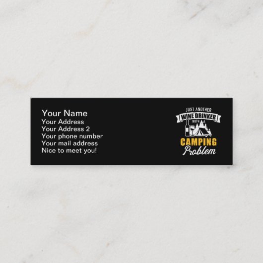 キャンプの問題で飲むワインはもう一つだ スキニー名刺 (正面)
