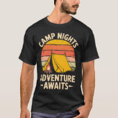 キャンプの夜のサークルTシャツ Tシャツ (正面)