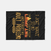 キャンプの大人問題 フリースブランケット (正面(横))