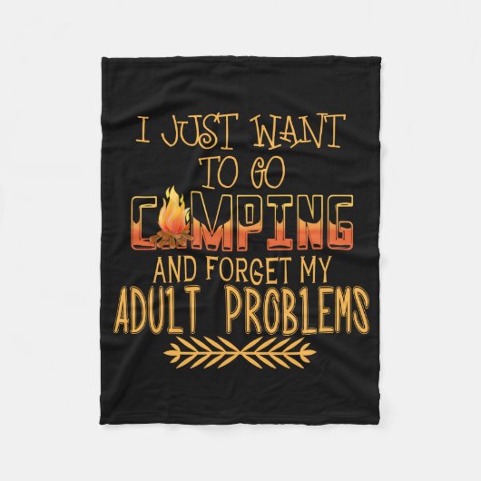 キャンプの大人問題 フリースブランケット (正面)