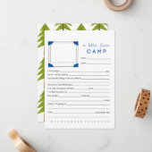 キャンプの手紙の便箋 ノートカード (正面/裏面インサイチュ)